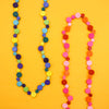 Blue Smartie Single Strand Wood Necklace