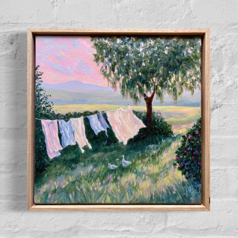 SOLD Washing Day (33x33cm) Charlotte Moore