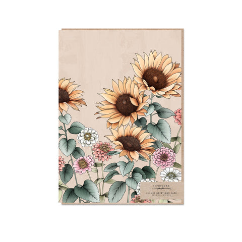 Typoflora - Sunflowers Portrait Card
