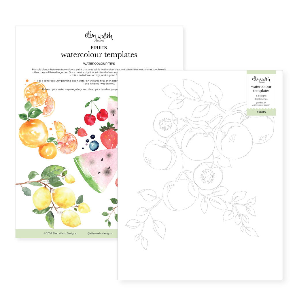 Watercolour Templates - Fruits – giftsatteacup
