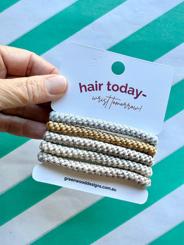 Hair Elastics Pack - Caramel