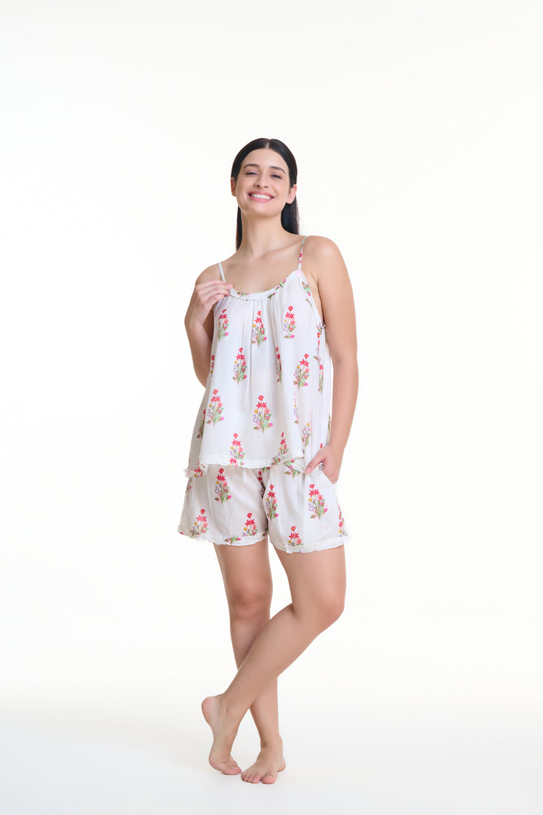 Rachel Cotton Pyjama Set - Short Style