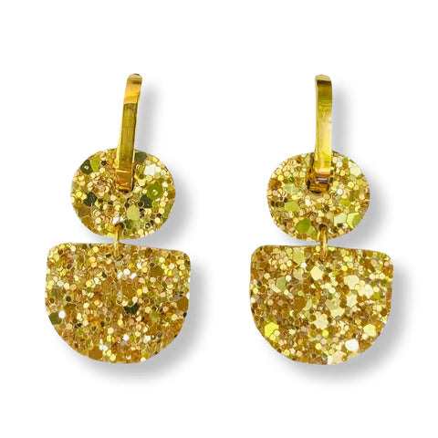 Glitzy Light Gold Dainty Hoops