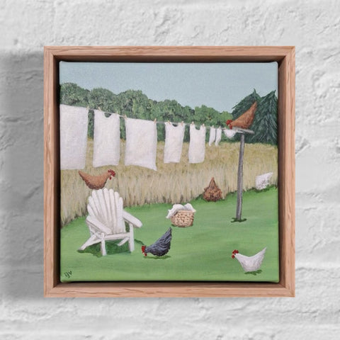 A Clucky Day (23 x 23cm) Liz Vonhoff