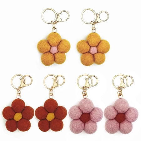 Felt Flower Keychain