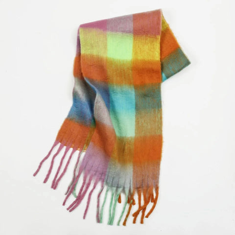 Charlie Checker Winter Scarf - Rainbow Check