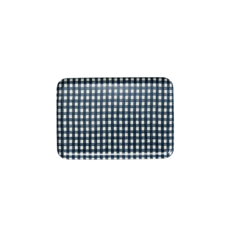 Linen Coated Tray (Medium) True Navy White Check