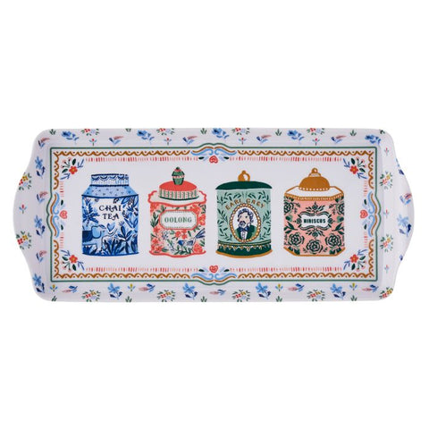 Ulster Weavers Tea Tins Small Tray Multi-Coloured 39x17x3cm