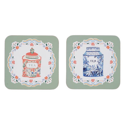 Ulster Weavers Tea Tins Coaster 4pcs Set Multi-Coloured 11x11x1cm