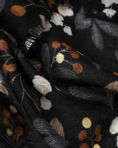 Cally Floral in Black Autumn/Winter Scarf