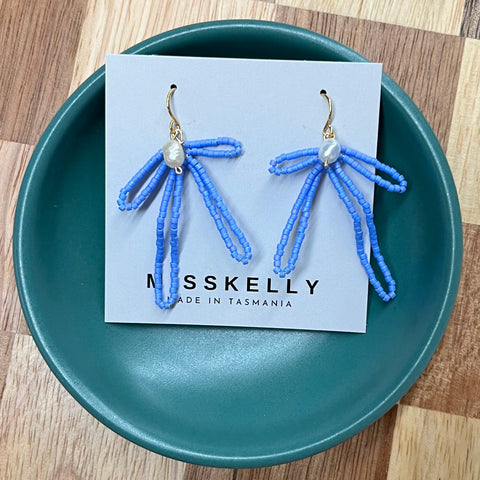 MissKelly Bow Hoops  - Periwinkle