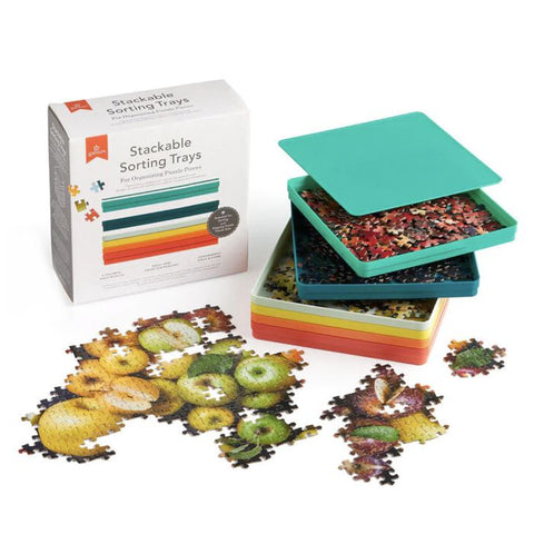 Galison Puzzle Stackable Sorting Trays Multi-Coloured 20x20x8cm