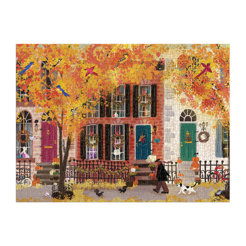 Galison Joy Laforme Autumn in the Neighborhood Puzzle 1000pcs