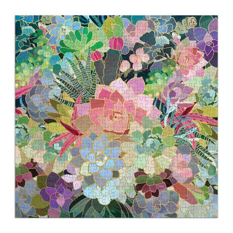 Galison Succulent Mosaic Foil Puzzle 500pcs