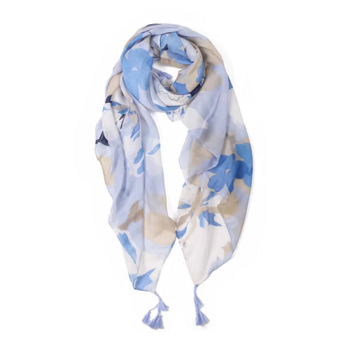 Felicity Blue Abstract Floral Lightweight Scarf