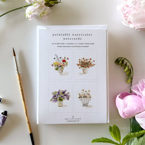 Emily lex studio - Bouquets paintable notecards