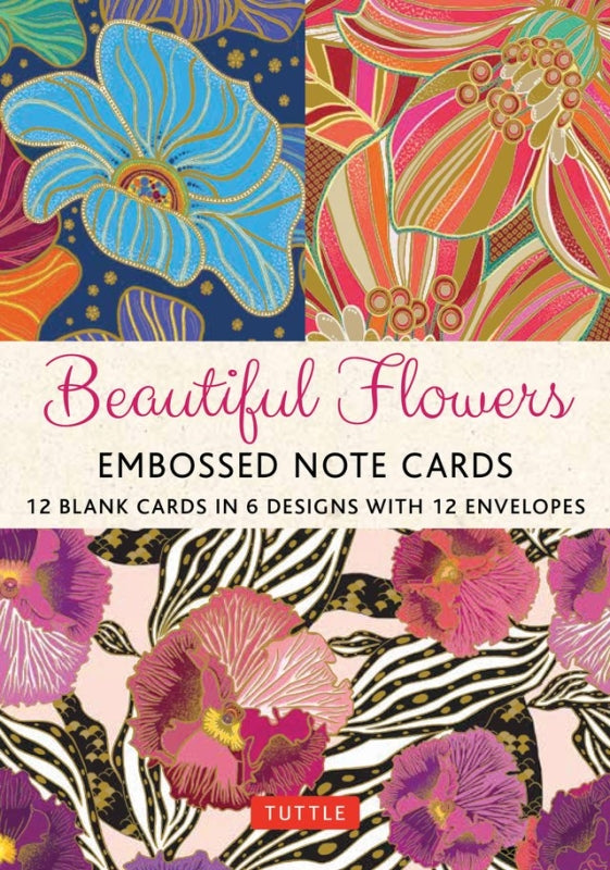 Beautiful Flowers, 12 Embossed Note Cards – giftsatteacup