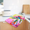 Proteas Tea Towel - Dopamine Decor - Original Floral Artwork