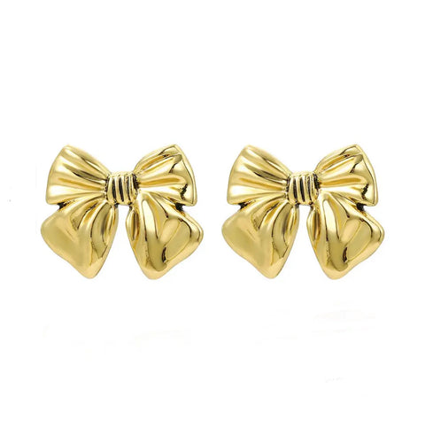 Gold Bow Stud