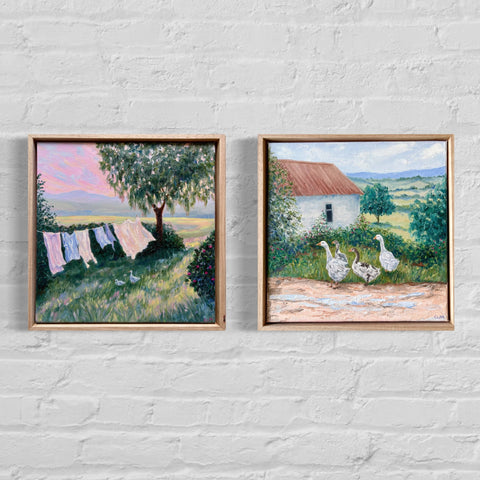 SOLD Washing Day (33x33cm) Charlotte Moore