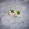 Freshwater Pearl | Green Glass Hook