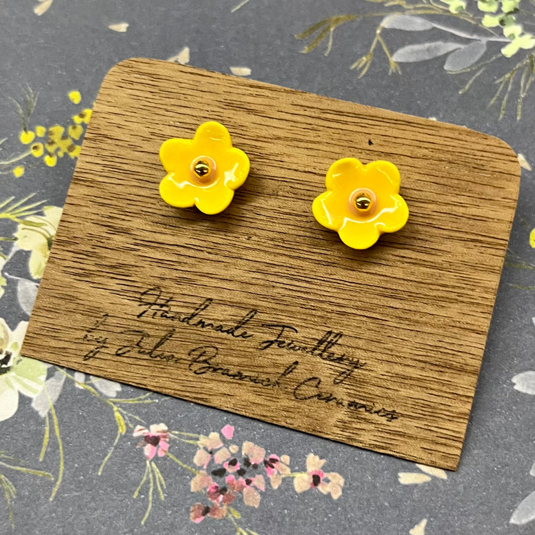 Porcelain Flower Stud