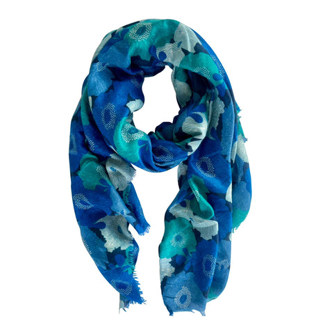 Flora Floral In Blues Autumn/Winter Scarf