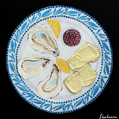 Oysters for Lunch (25x25cm) Shohreen Raza