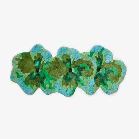 Pansy Green Long Bath Mat