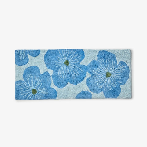 Jardin Blue Long Bath Mat