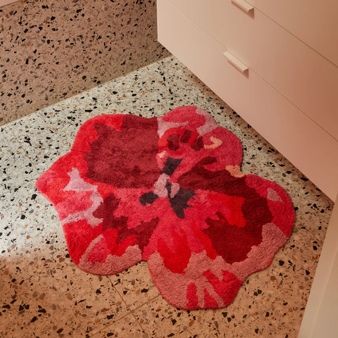 Pansy Pink Bath Mat