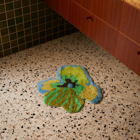 Viola Green Small Bath Mat