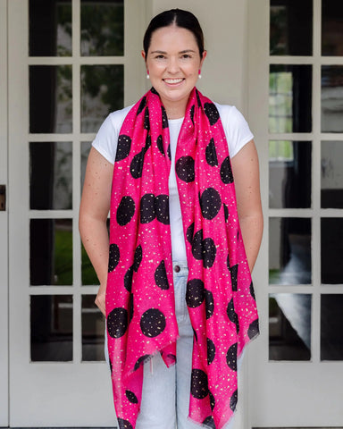 Odette Spot in Pink Autumn/Winter Scarf