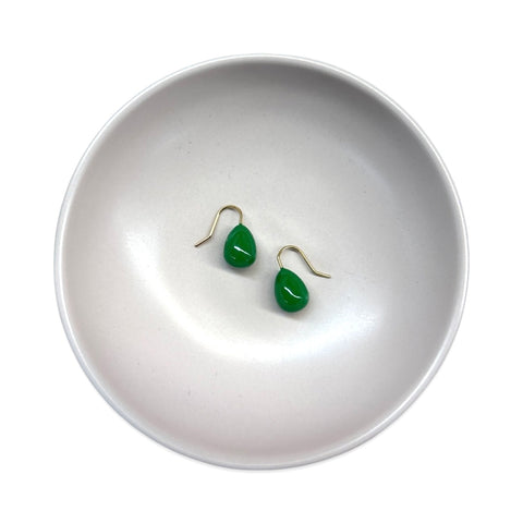 Petite Enamel Drops in Emerald Green