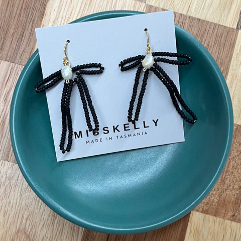 MissKelly Bow Hoops  - Black