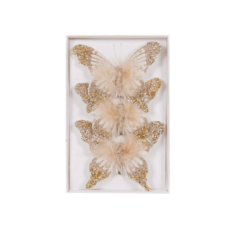 Set/3 Blush Butterfly Clips