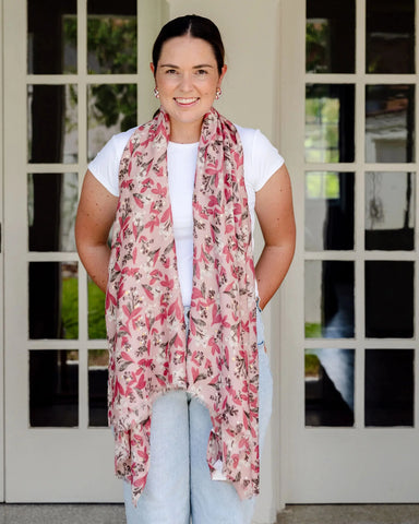 Cally Floral in Pink Autumn/Winter Scarf