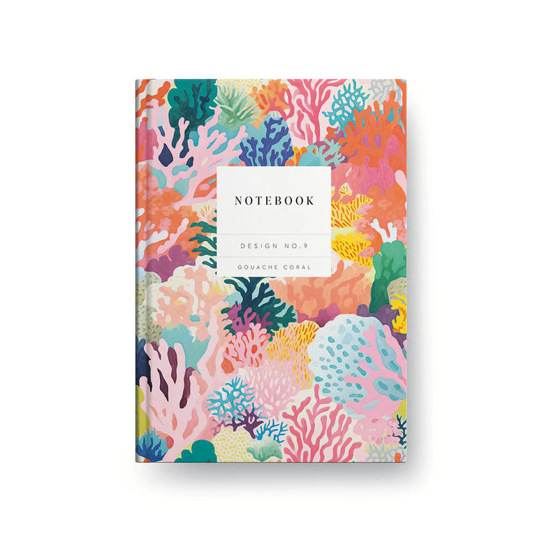 Design No.9 Gouache Coral Hardback Notebook