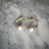 Gold Plated (Sterling Silver) Small Freshwater Pearl Hoop Earrings