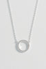 Circle CZ Necklace Silver Plated