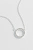 Circle CZ Necklace Silver Plated