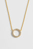 Circle CZ Necklace Gold Plated