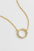Circle CZ Necklace Gold Plated