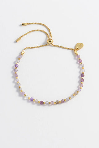 Amethyst Gemstone Amelia Bracelet - Gold Plated