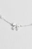 Pearl Bow Beaded Chain Bracelet  - Silver Plated
