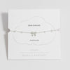 Pearl Bow Beaded Chain Bracelet  - Silver Plated