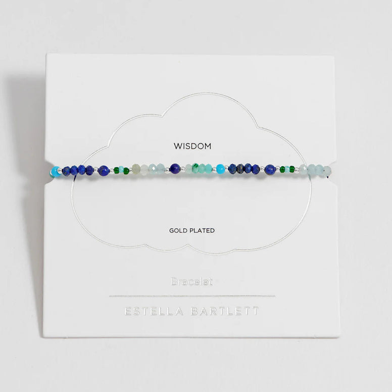 Mini Amelia Gemstone Bracelet - Silver Plated | Lapis Lazuli and Aquamarine