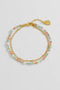 Mini Mixed Gemstone Duo Chain Bracelet - Gold Plated