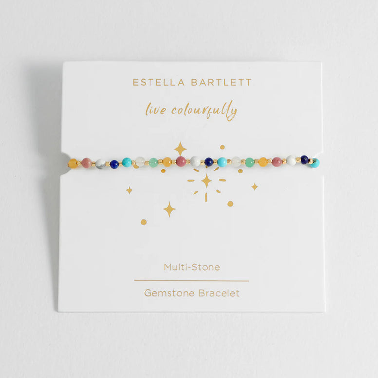 Wellness Mixed Gemstone Amelia Bracelet - Gold Plated