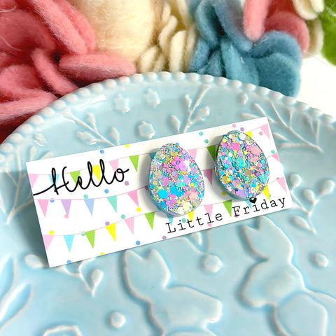 RAINBOW CONFETTI SHIMMER : Pastel Mini Easter Egg